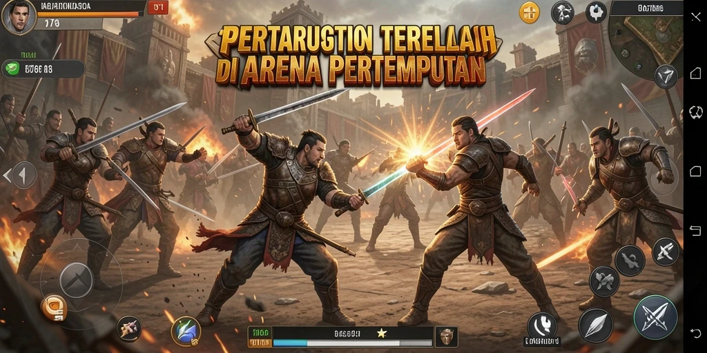 Screenshot utama 8768 menunjukkan aksi seru dalam gameplay Battle Royale.