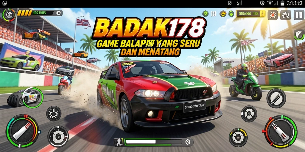 Tampilan gameplay yang menegangkan di lintasan balap.