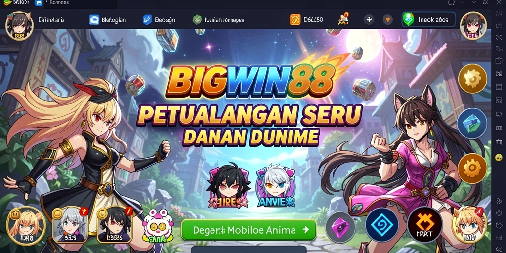 Tampilan gameplay seru dari BIGWIN88 dalam dunia Anime.