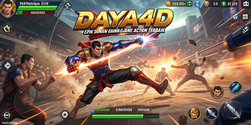 Tangkapan layar utama DAYA4D menunjukkan aksi pertempuran yang mendebarkan.