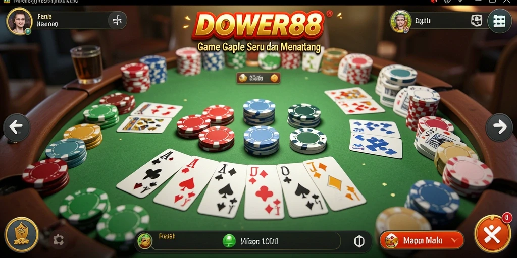 Tampilan gameplay DOWER88 yang seru dalam bermain Gaple.