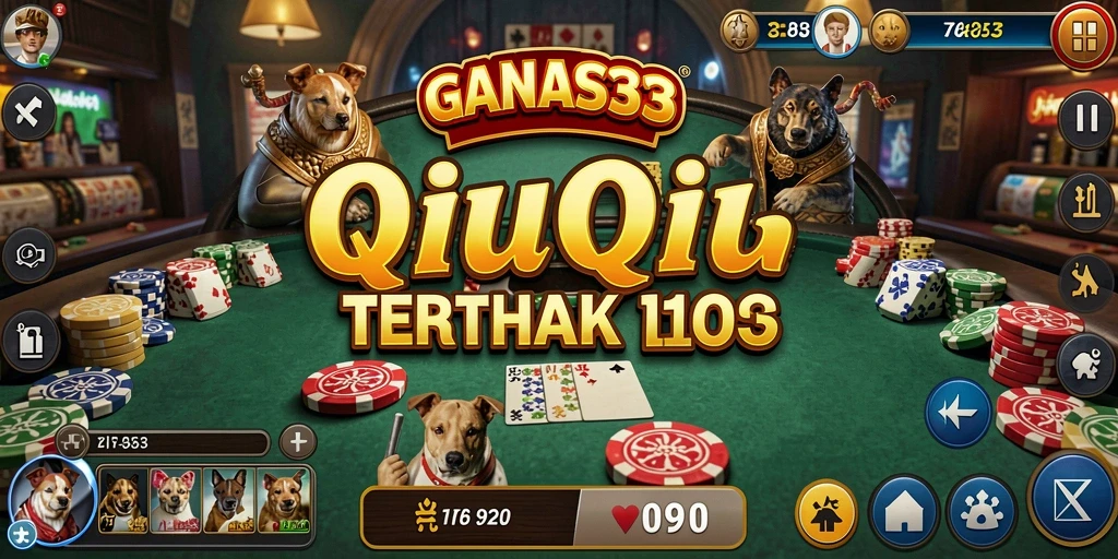 Tampilan menarik dari gameplay seru QiuQiu di GANAS33.