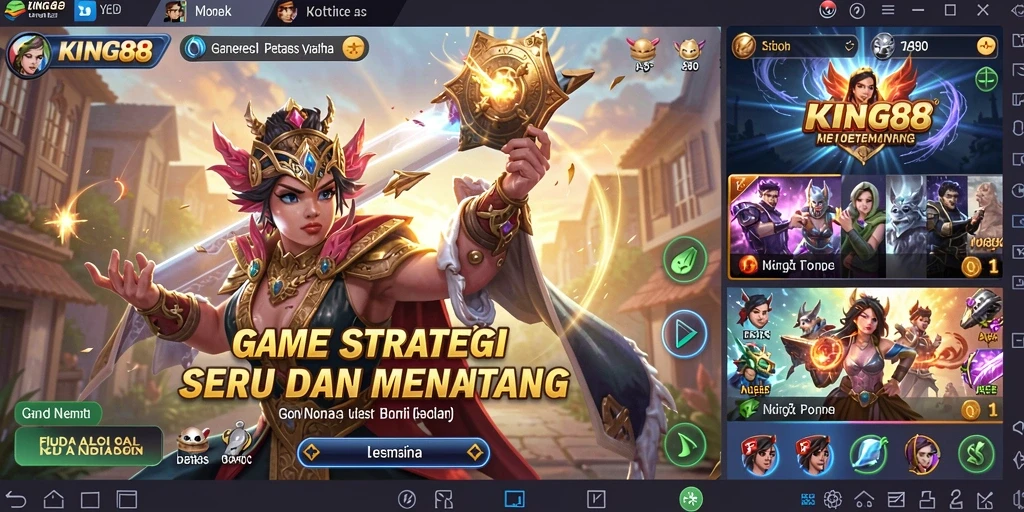 Tampilan gameplay strategis yang mendebarkan di KING88.