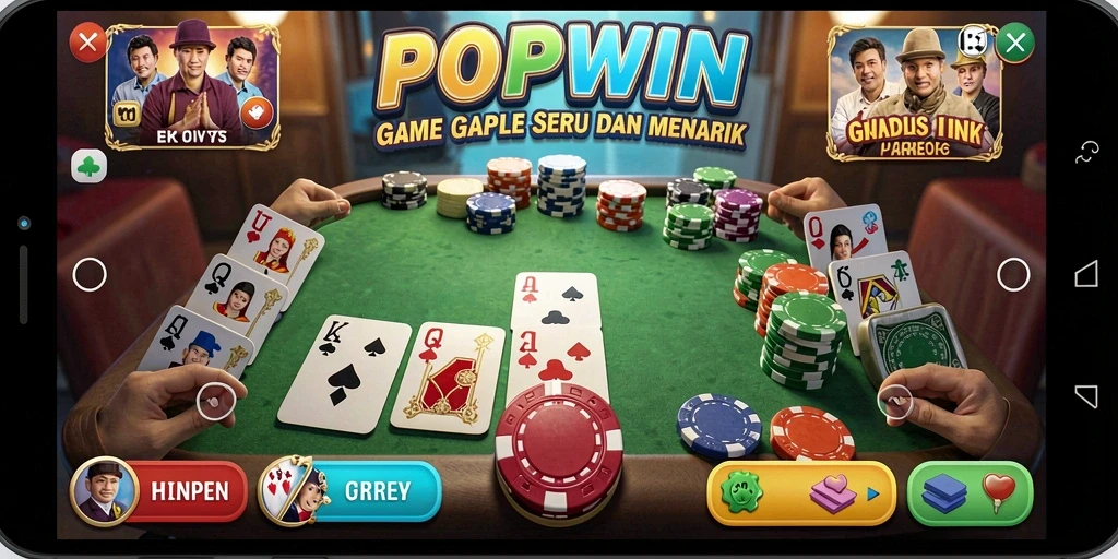 Tampilan menarik dan interaktif dari gameplay Gaple.