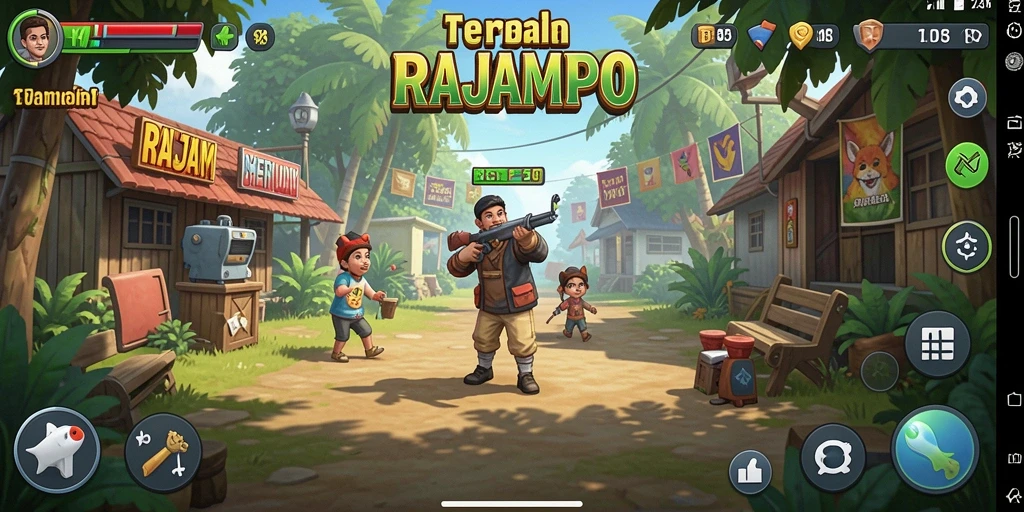 Tampilan gameplay RAJAMPO yang menarik dan santai.