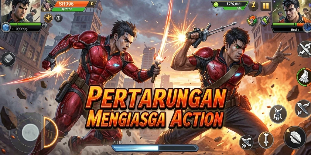 Screenshot gameplay SR996 menampilkan aksi seru dalam pertarungan.
