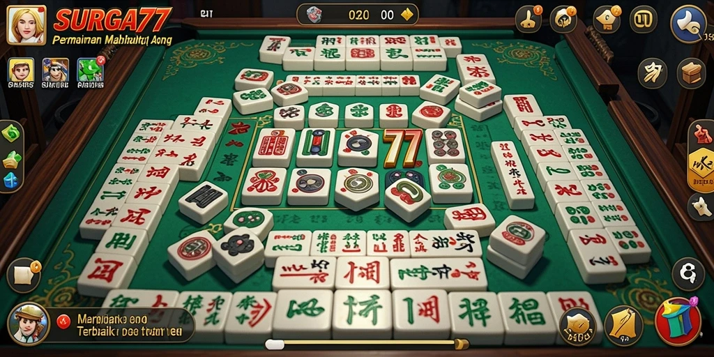 Screenshot SURGA77 menampilkan keseruan permainan Mahjong di layar.