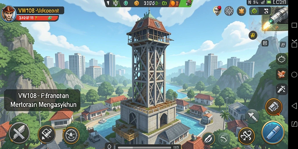 Tangkapan layar dari gameplay Tower Defense yang menantang.